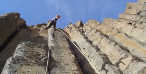 Climbing on Basalt Columns